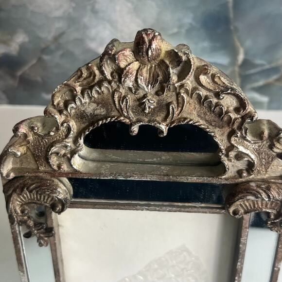 Holland and Boone Pewter Ornate Frame Mirrored Border & Filigree Design - Picture 3 of 15